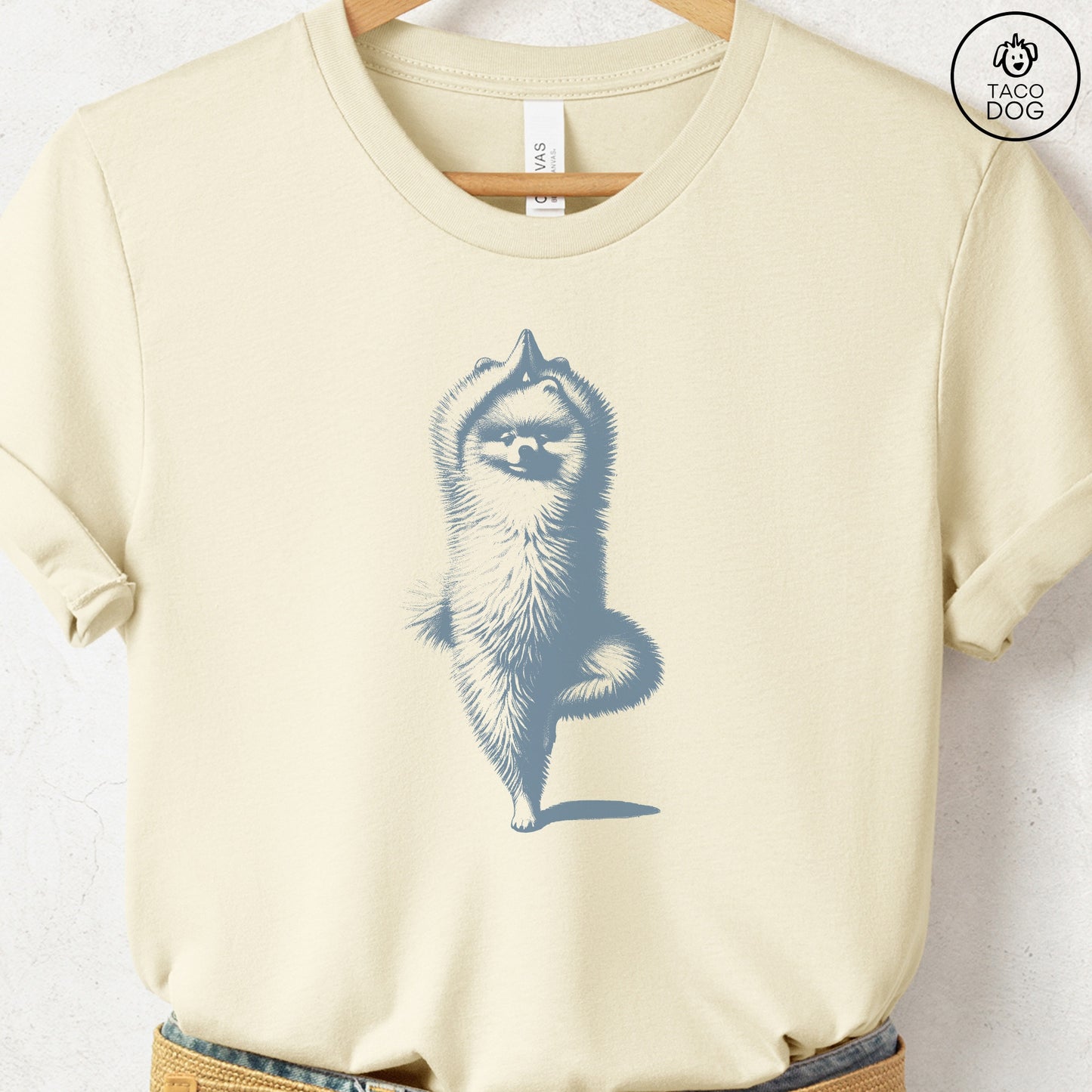 Pomeranian Tree Pose Yoga T Shirt