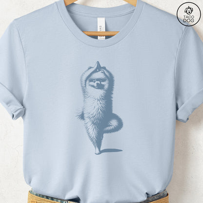 Pomeranian Tree Pose Yoga T Shirt
