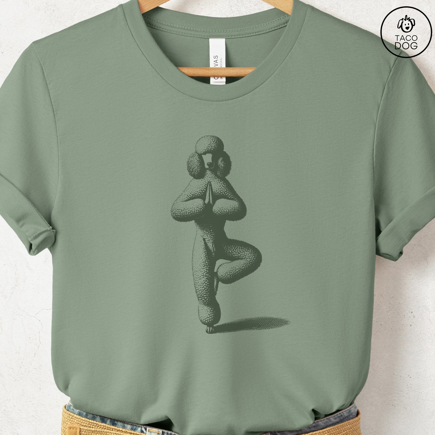 Poodle Tree Pose Yoga T Shirt
