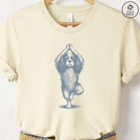 Cavalier King Charles Spaniel Tree Pose Yoga T Shirt