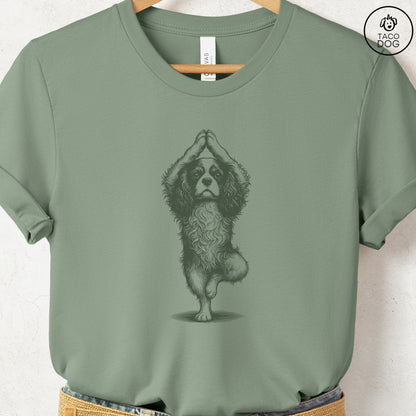 Cavalier King Charles Spaniel Tree Pose Yoga T Shirt