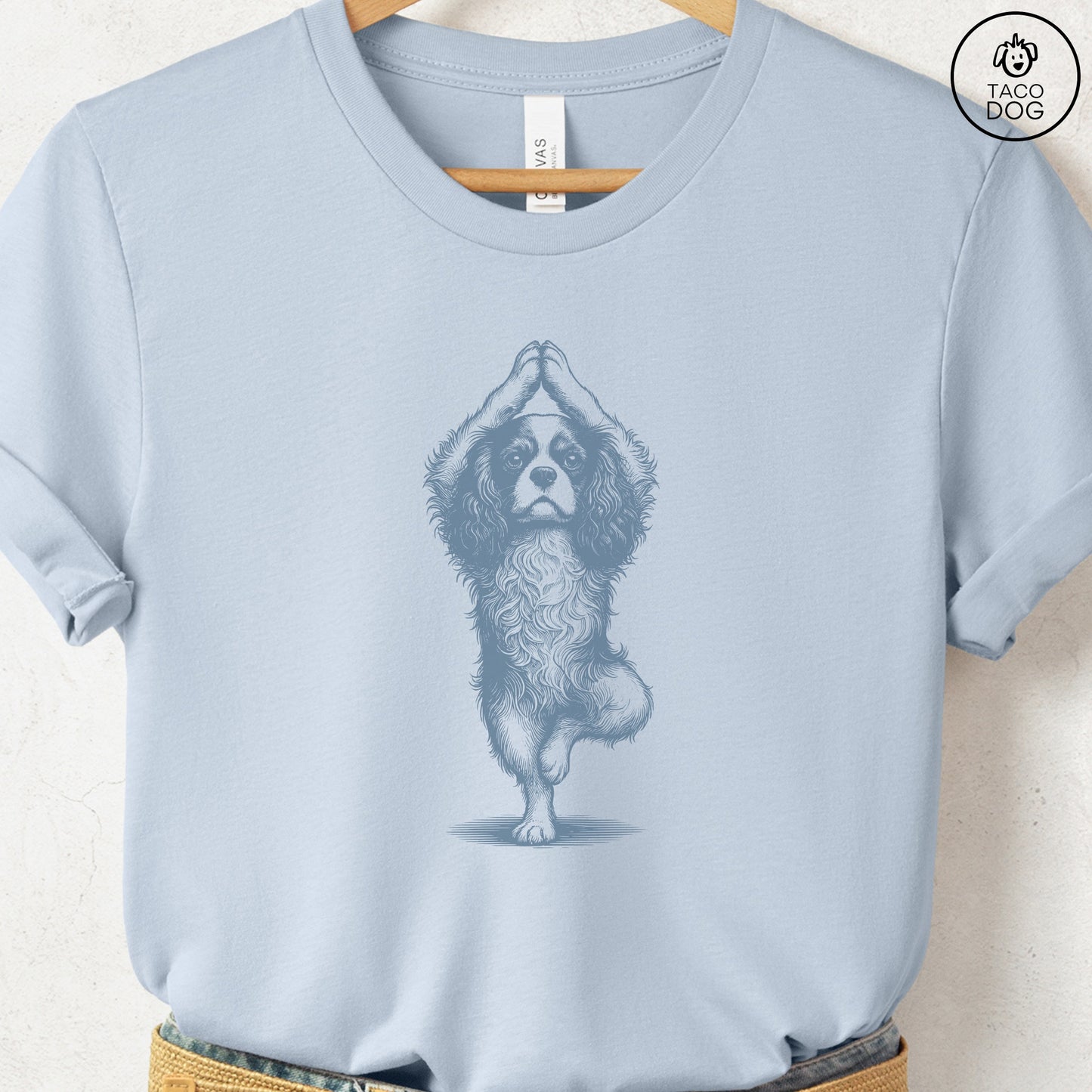 Cavalier King Charles Spaniel Tree Pose Yoga T Shirt