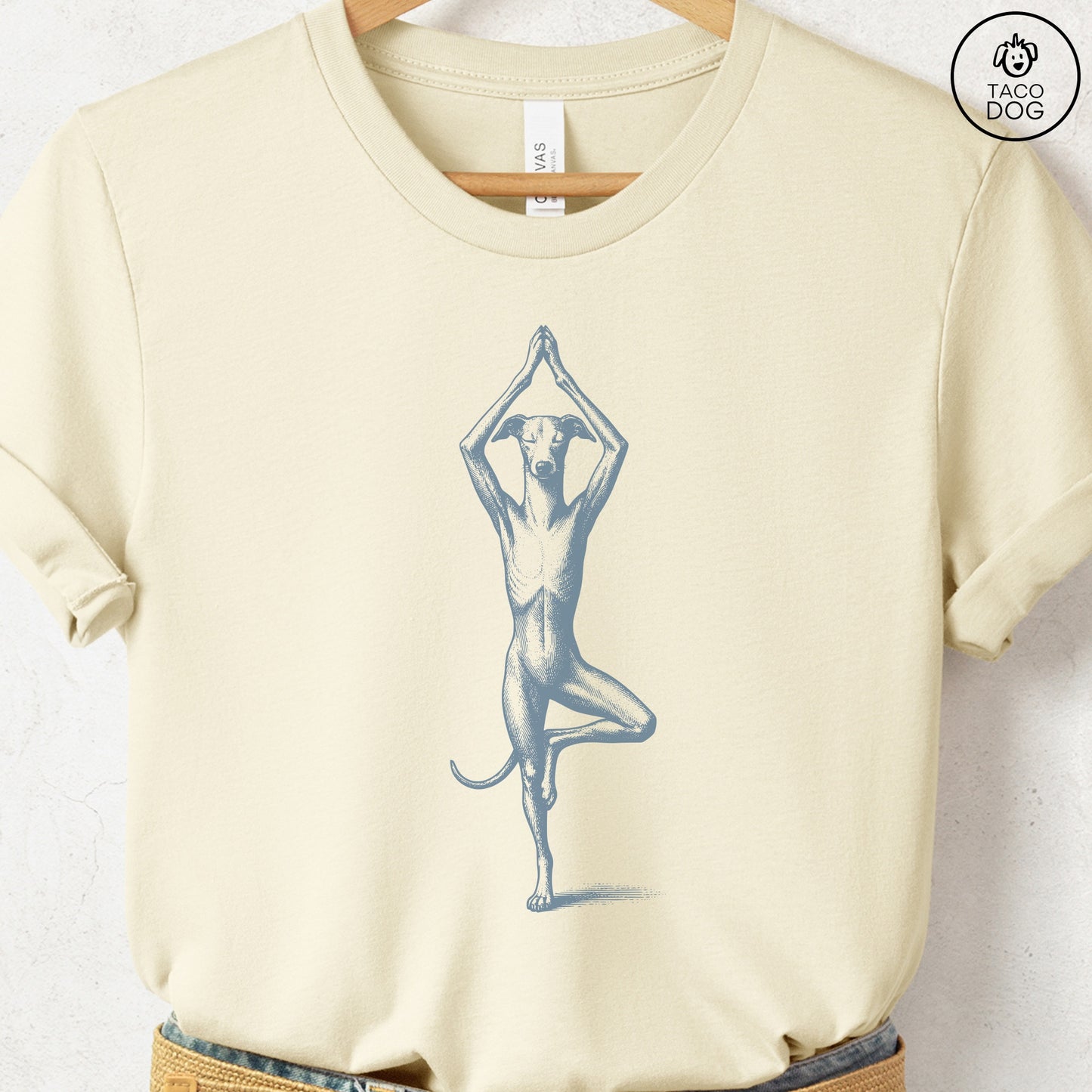 Italian Greyhound Whippet Iggy Tree Pose Yoga T Shirt