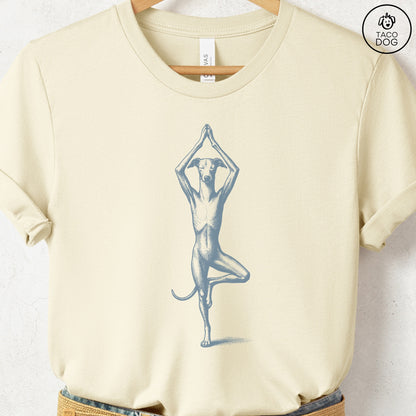 Italian Greyhound Whippet Iggy Tree Pose Yoga T Shirt