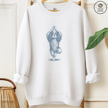 Cavalier King Charles Spaniel Tree Pose Yoga Dog Sweatshirt