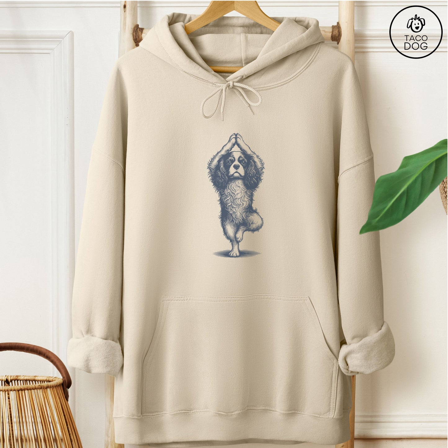 Cavalier King Charles Spaniel Tree Pose Yoga Dog Hoodie