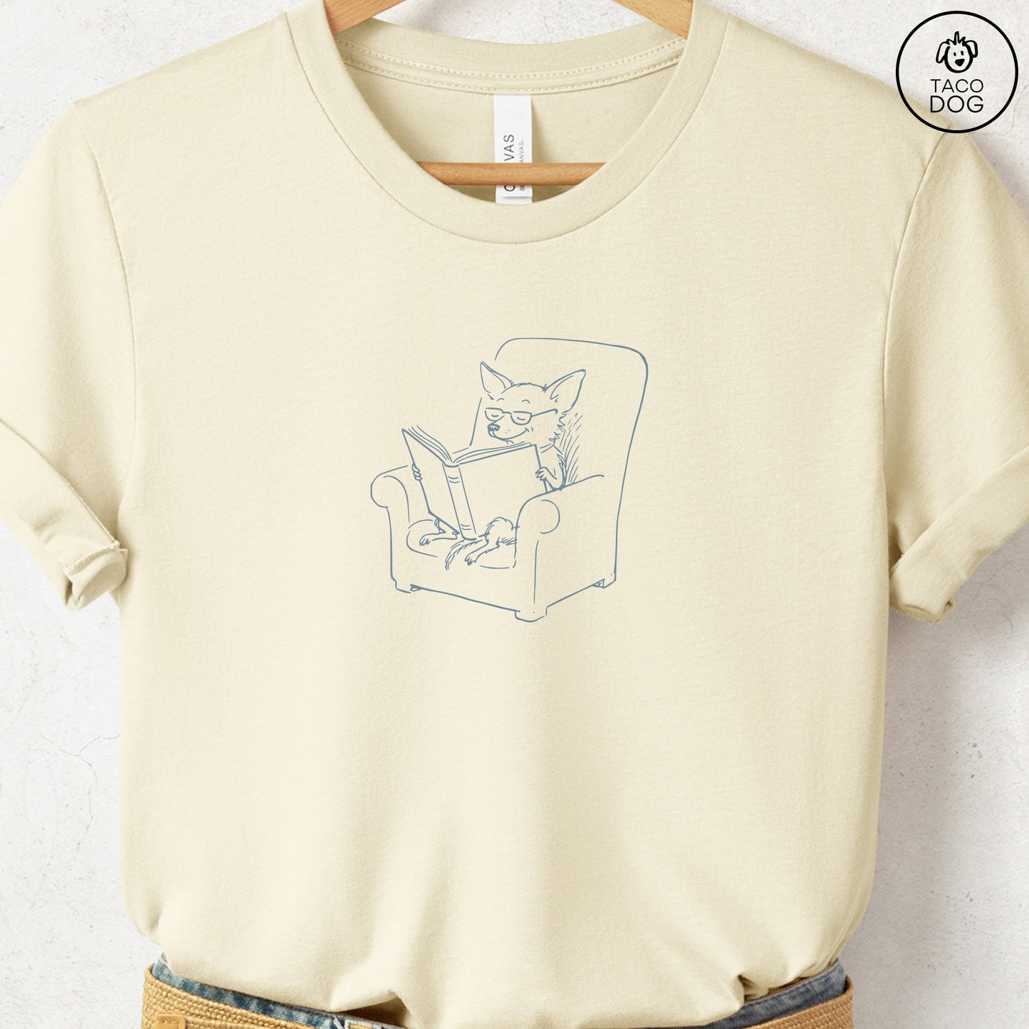 Chihuahua Reading Book Sketch TShirt