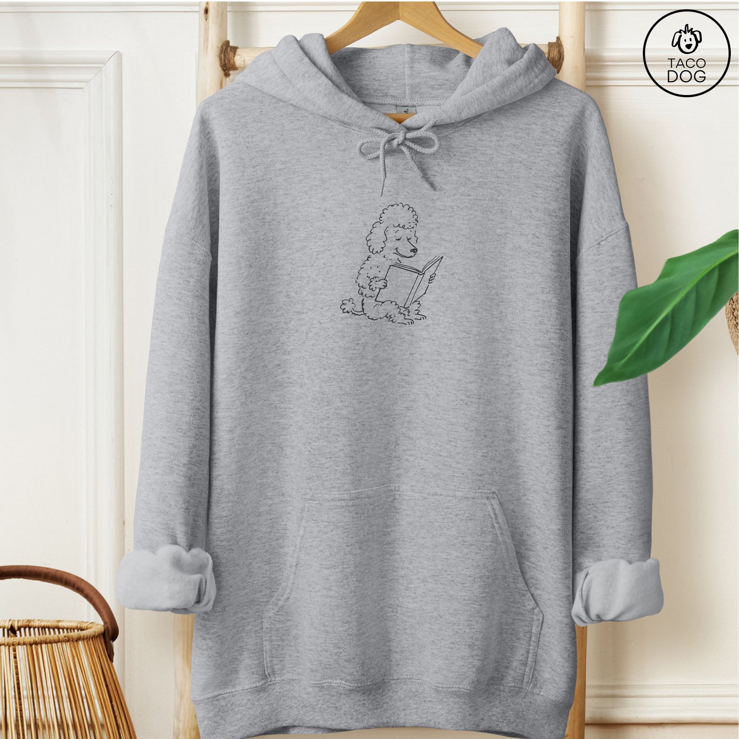 Poodle Reading Book Sketch Hoodie