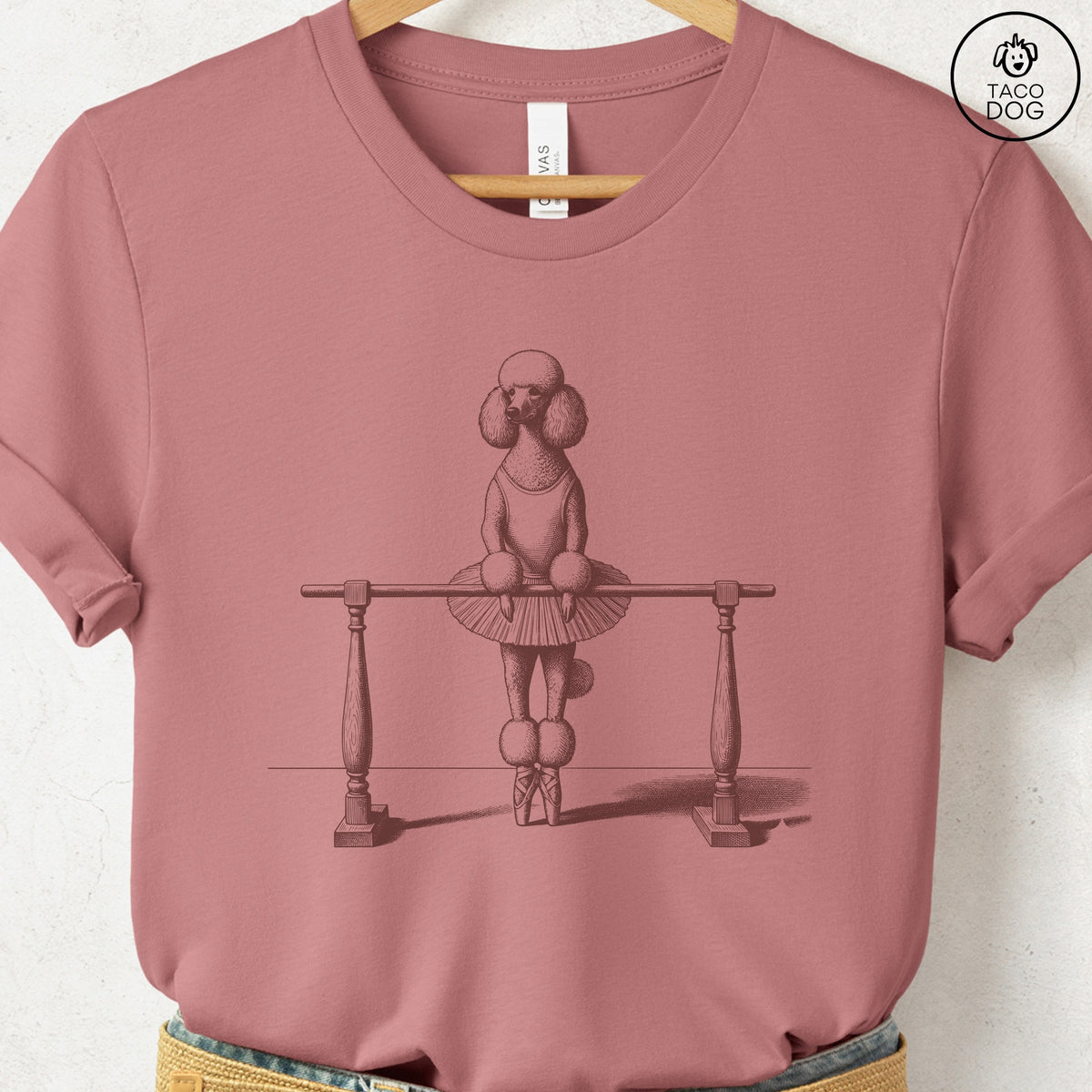 Poodle Ballet T Shirt, design close-up