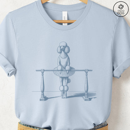 Poodle Ballet T Shirt Light Blue Taco-Dog