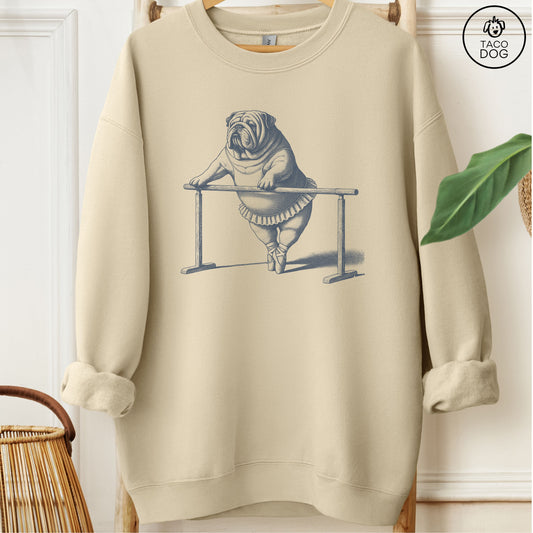 English Bulldog Ballet Sweatshirt Sand Taco-Dog