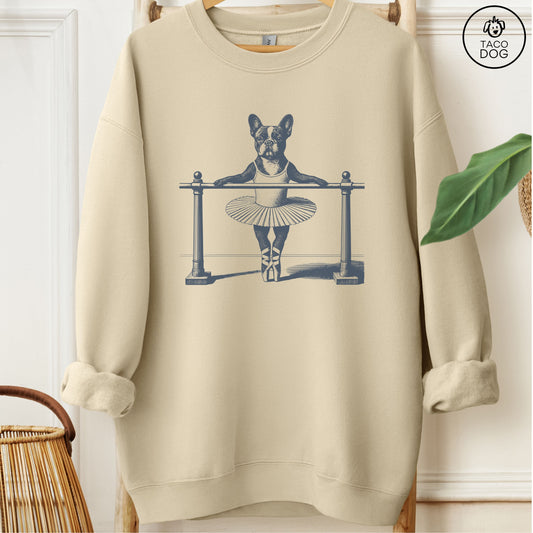 French Bulldog Frenchie Ballet Sweatshirt Sand Taco-Dog