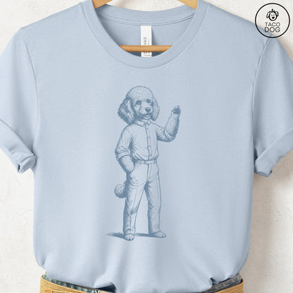 Poodle Hey There T Shirt Light Blue Taco-Dog
