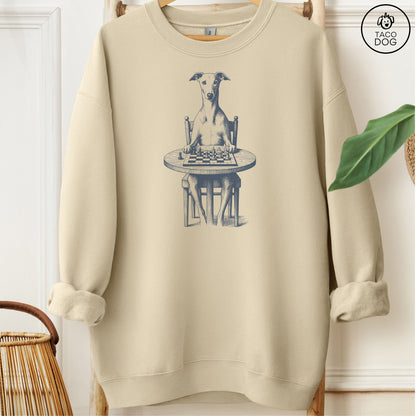 Italian Greyhound Whippet Iggy Chess Master Sweatshirt Sand