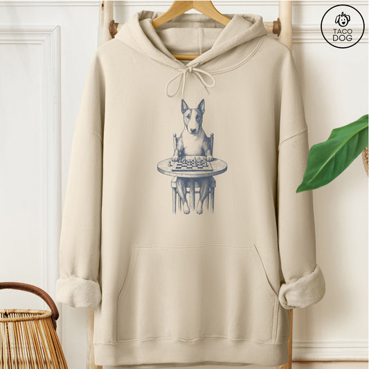Bull Terrier Chess Master Hoodie Sand Taco-Dog
