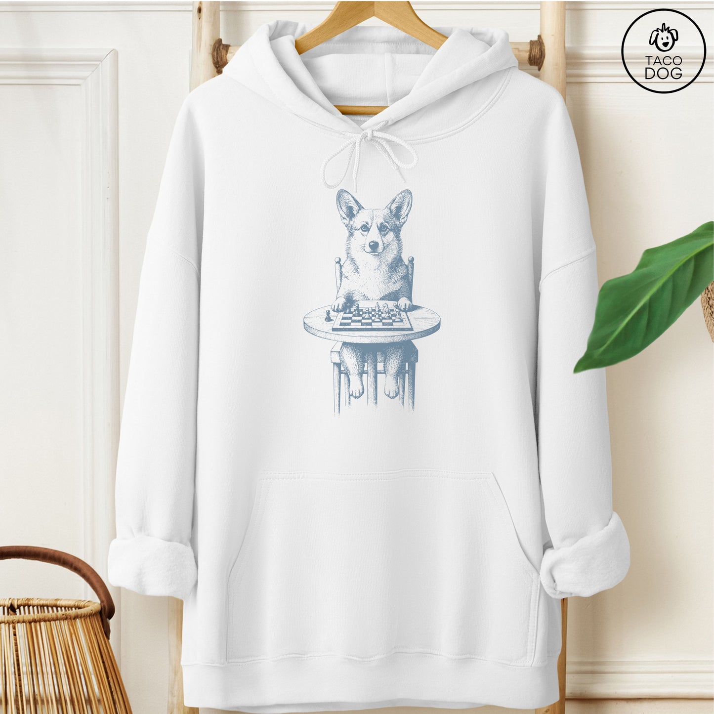 Corgi Chess Master Hoodie White