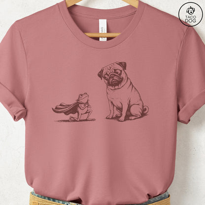 Pug & Frog T-Shirt Heather Mauve