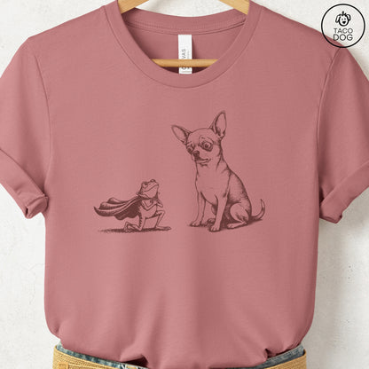 Chihuahua & Frog T-Shirt Heather Mauve