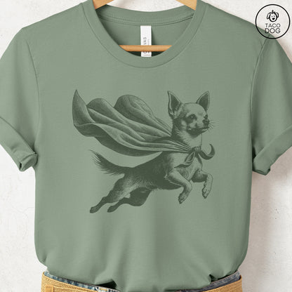 Chihuahua Flying Cape T-Shirt Sage