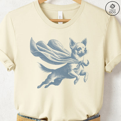 Chihuahua Flying Cape T-Shirt Natural