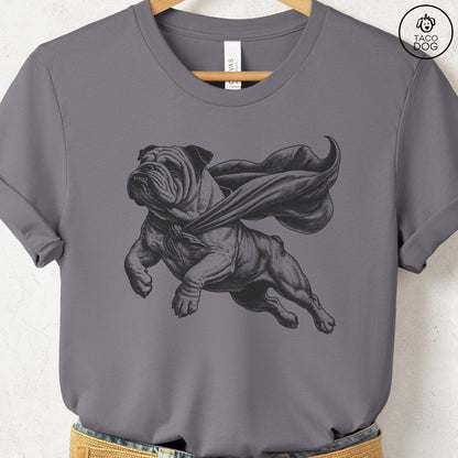 English Bulldog Flying Cape T-Shirt Storm Taco-Dog