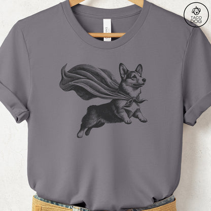Corgi Flying Cape T-Shirt Storm Taco-Dog
