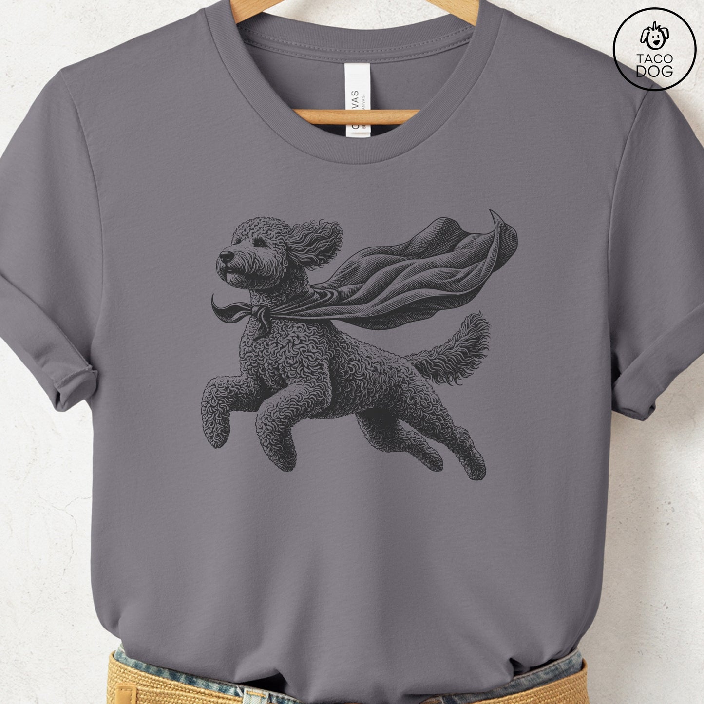 Doodle Flying Cape T-Shirt Storm Taco-Dog