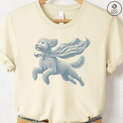 Doodle Flying Cape T-Shirt Natural Taco-Dog