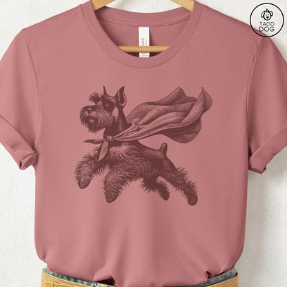 Schnauzer Flying Cape T-Shirt Heather Mauve