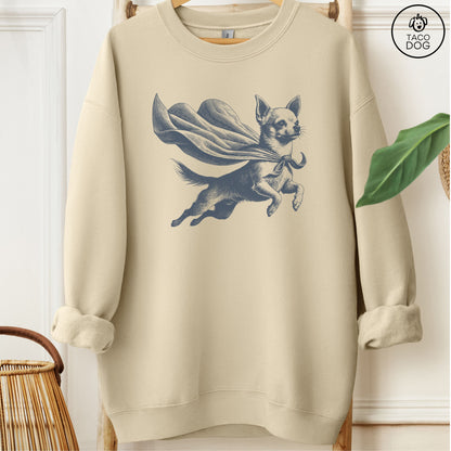 Chihuahua Flying Cape Sweatshirt Sand Taco-Dog