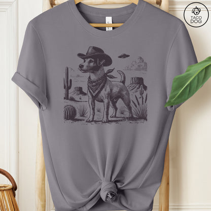 Jack Russell Cowboy UFO T-Shirt Storm Taco-Dog