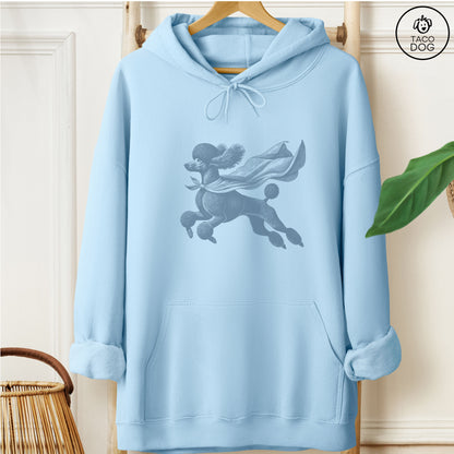 Poodle Flying Cape Hoodie Light Blue Taco-Dog
