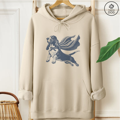 Basset Hound Flying Cape Hoodie Sand Taco-Dog