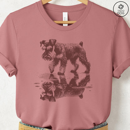 Schnauzer Puddle Reflection T-Shirt Heather Mauve