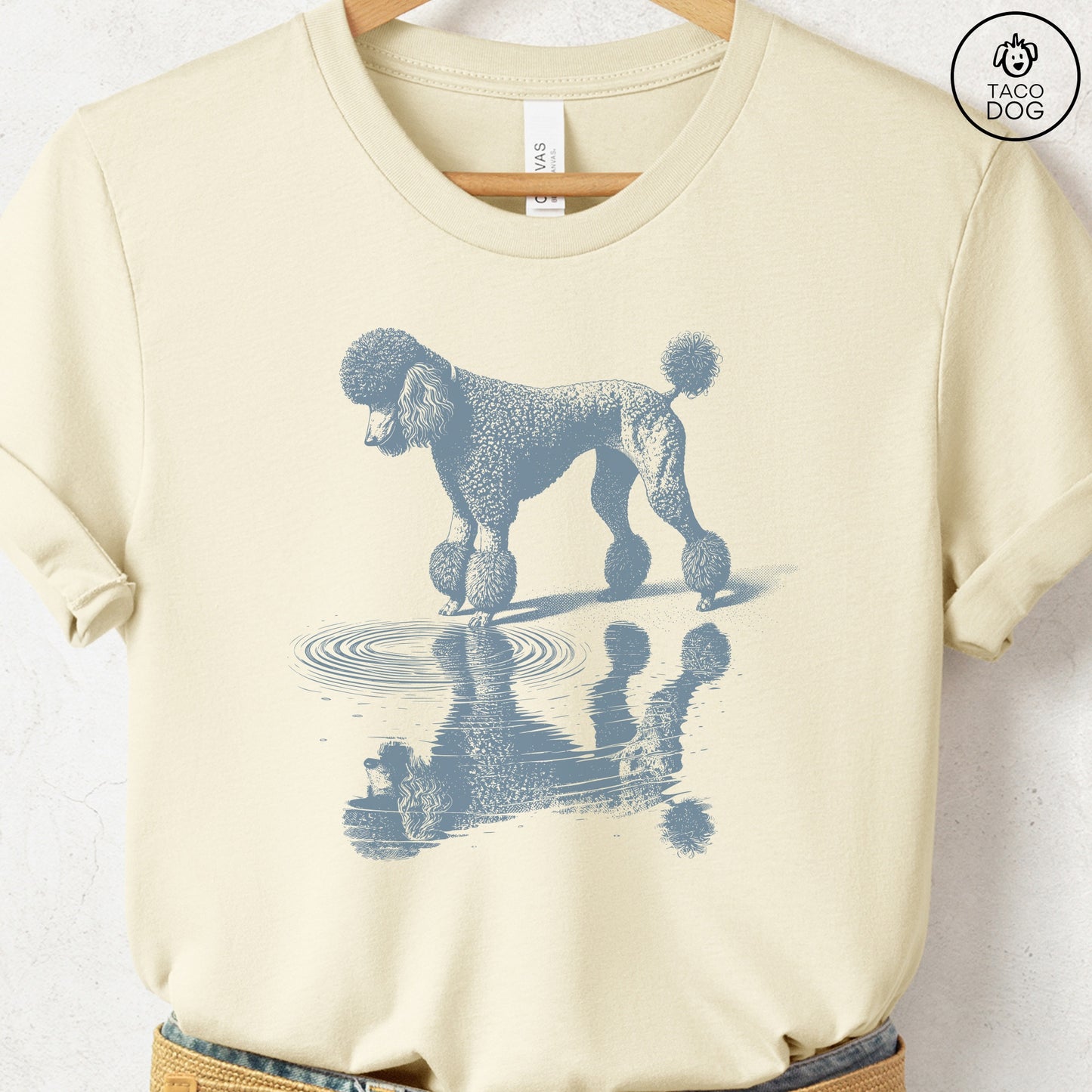Poodle Puddle Reflection T-Shirt Natural