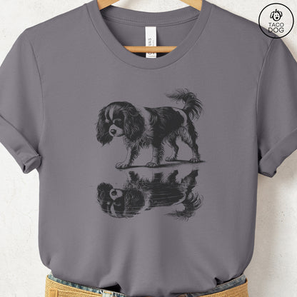 Cavalier King Charles Spaniel Puddle Reflection T-Shirt Storm Taco-Dog