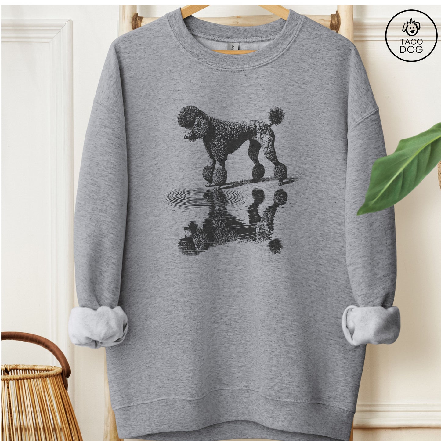 Poodle Puddle Reflection Sweatshirt Graphite Heather