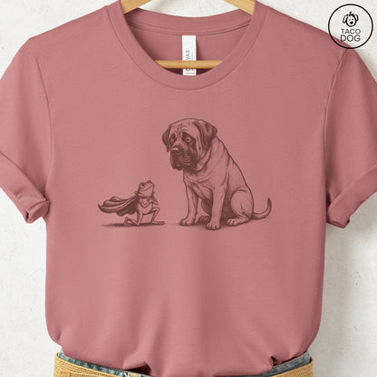 Mastiff & Frog T-Shirt Heather Mauve Taco-Dog