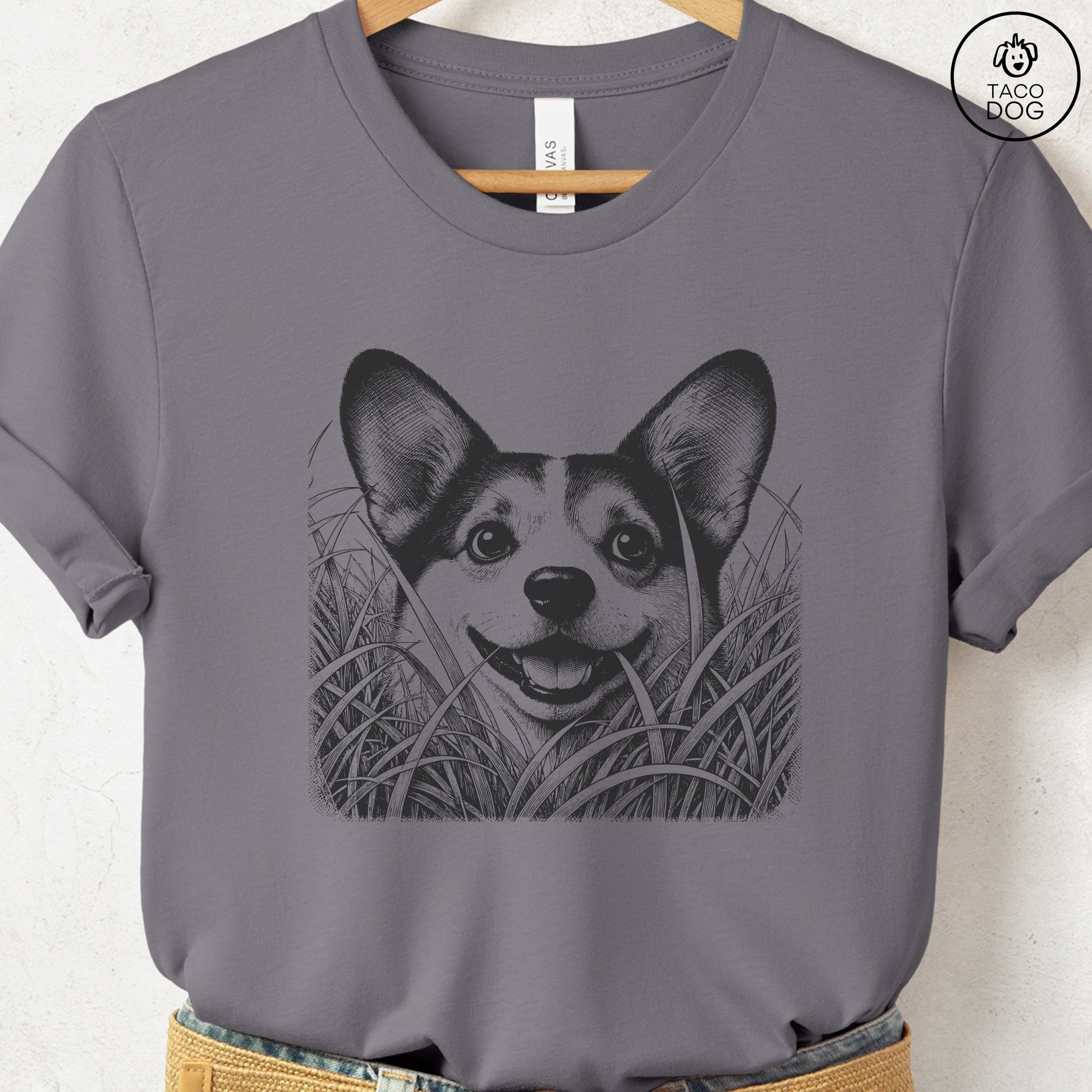 Corgi in the Grass T-Shirt Storm