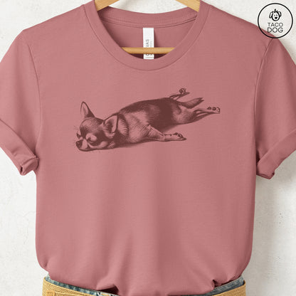 Chihuahua Sploot T-Shirt Heather Mauve