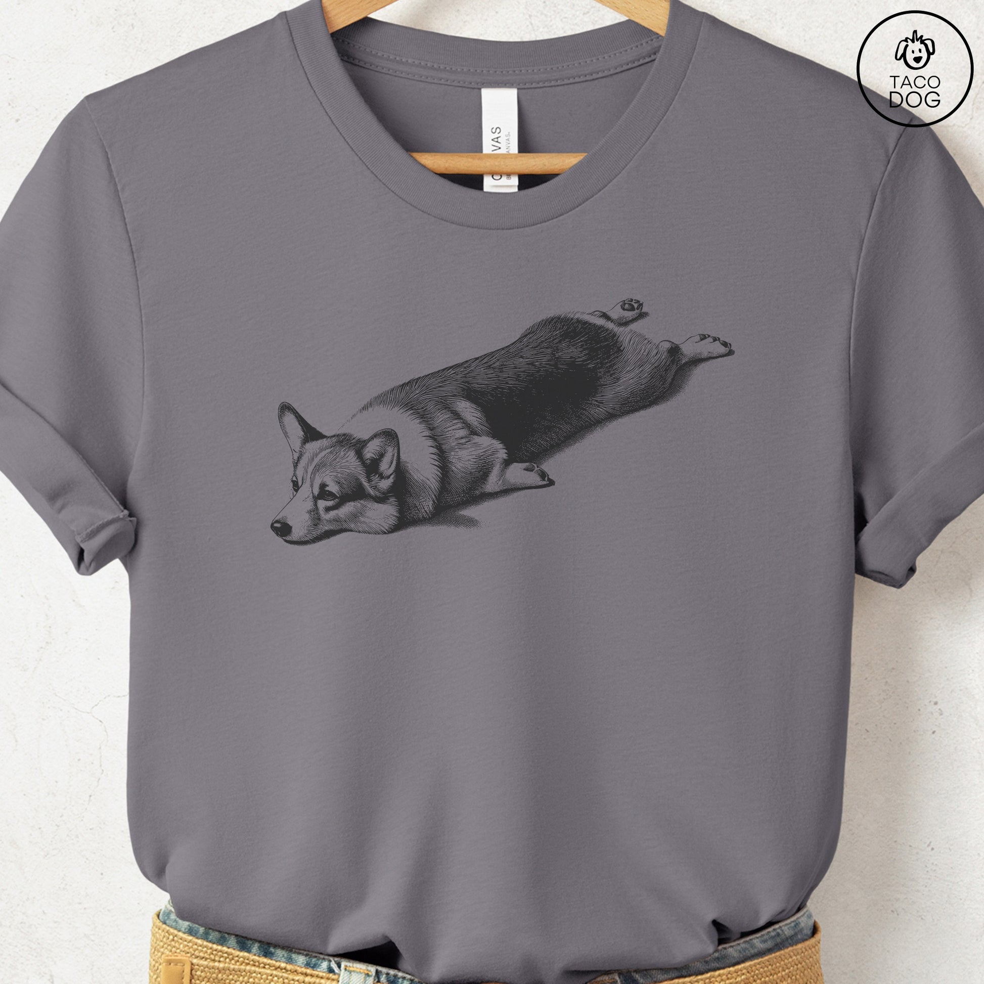 Corgi Sploot T-Shirt Storm