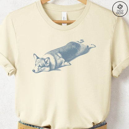 Corgi Sploot T-Shirt Natural