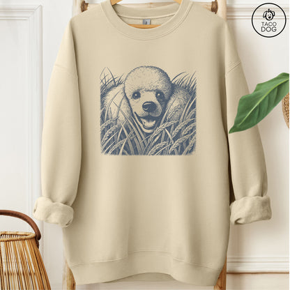 Poodle in the Grass Sweatshirt Sand Taco-Dog
