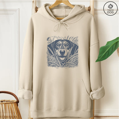 Dachshund Weenie in the Grass Hoodie Sand Taco-Dog
