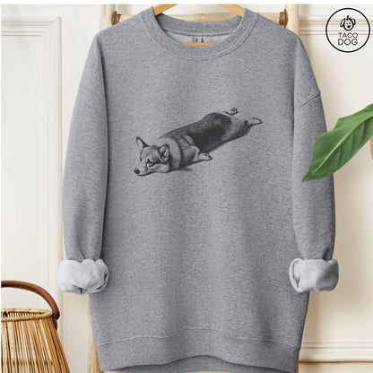 Corgi Sploot Sweatshirt Graphite Heather
