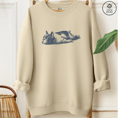 French Bulldog Frenchie Sploot Sweatshirt Sand Taco-Dog