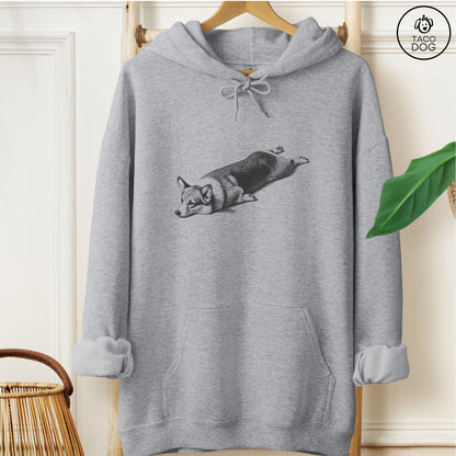 Corgi Sploot Hoodie Graphite Heather
