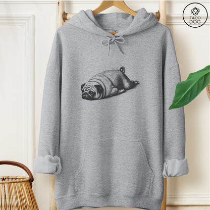 Pug Sploot Hoodie Graphite Heather