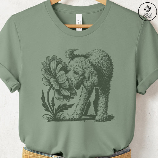 Doodle Smell the Flowers T-Shirt Sage Taco-Dog