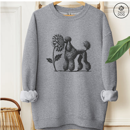 Poodle Smell the Flowers Sweatshirt Graphite Heather